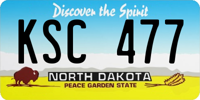 ND license plate KSC477