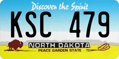 ND license plate KSC479