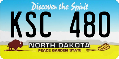 ND license plate KSC480
