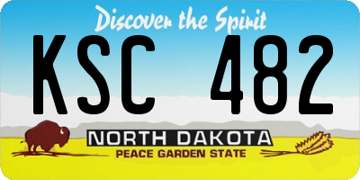 ND license plate KSC482