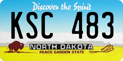 ND license plate KSC483