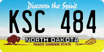 ND license plate KSC484