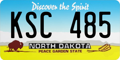 ND license plate KSC485