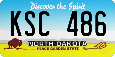 ND license plate KSC486