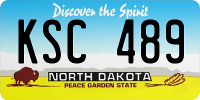ND license plate KSC489