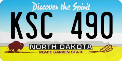 ND license plate KSC490