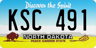 ND license plate KSC491