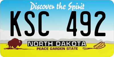 ND license plate KSC492