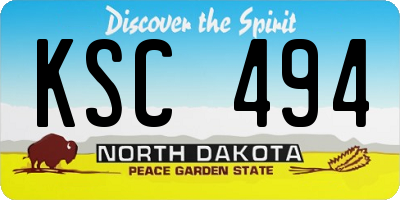 ND license plate KSC494