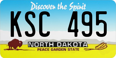ND license plate KSC495