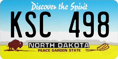 ND license plate KSC498
