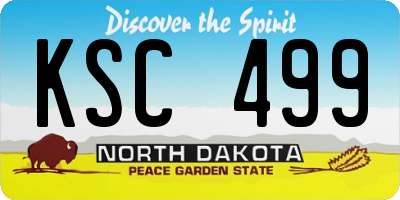 ND license plate KSC499