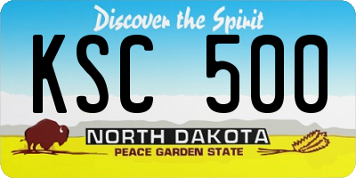 ND license plate KSC500