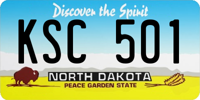 ND license plate KSC501