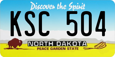 ND license plate KSC504
