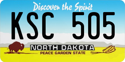 ND license plate KSC505