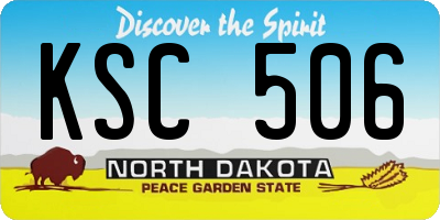 ND license plate KSC506