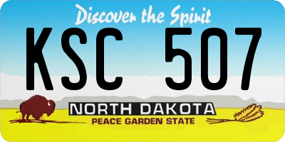 ND license plate KSC507