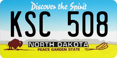 ND license plate KSC508