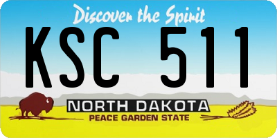 ND license plate KSC511
