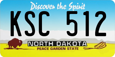 ND license plate KSC512