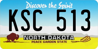 ND license plate KSC513