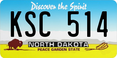 ND license plate KSC514