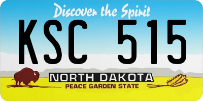 ND license plate KSC515