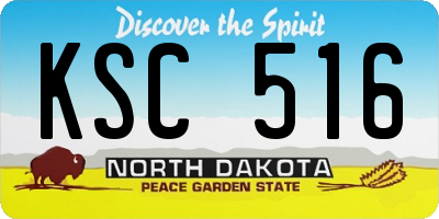 ND license plate KSC516