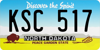 ND license plate KSC517