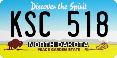 ND license plate KSC518