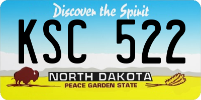 ND license plate KSC522