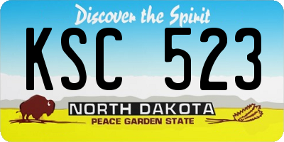 ND license plate KSC523