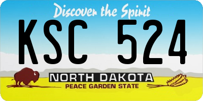 ND license plate KSC524