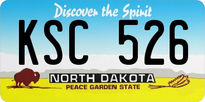 ND license plate KSC526