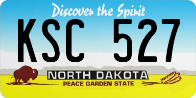 ND license plate KSC527