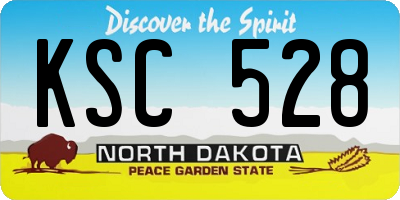 ND license plate KSC528