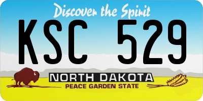 ND license plate KSC529