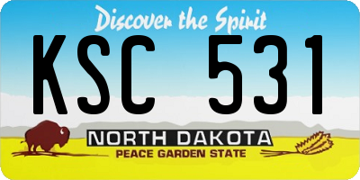 ND license plate KSC531