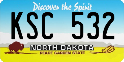 ND license plate KSC532