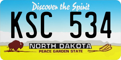ND license plate KSC534