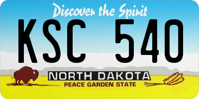 ND license plate KSC540