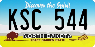ND license plate KSC544