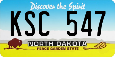 ND license plate KSC547