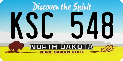 ND license plate KSC548