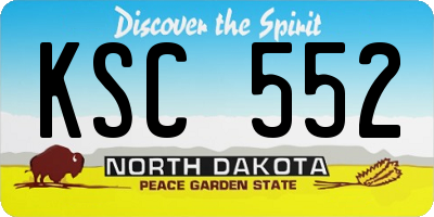 ND license plate KSC552