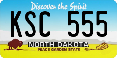 ND license plate KSC555