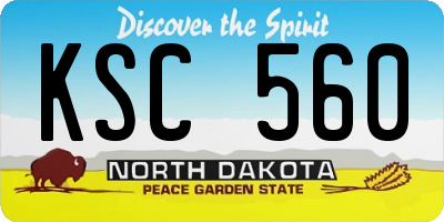 ND license plate KSC560