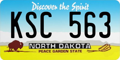 ND license plate KSC563