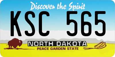 ND license plate KSC565
